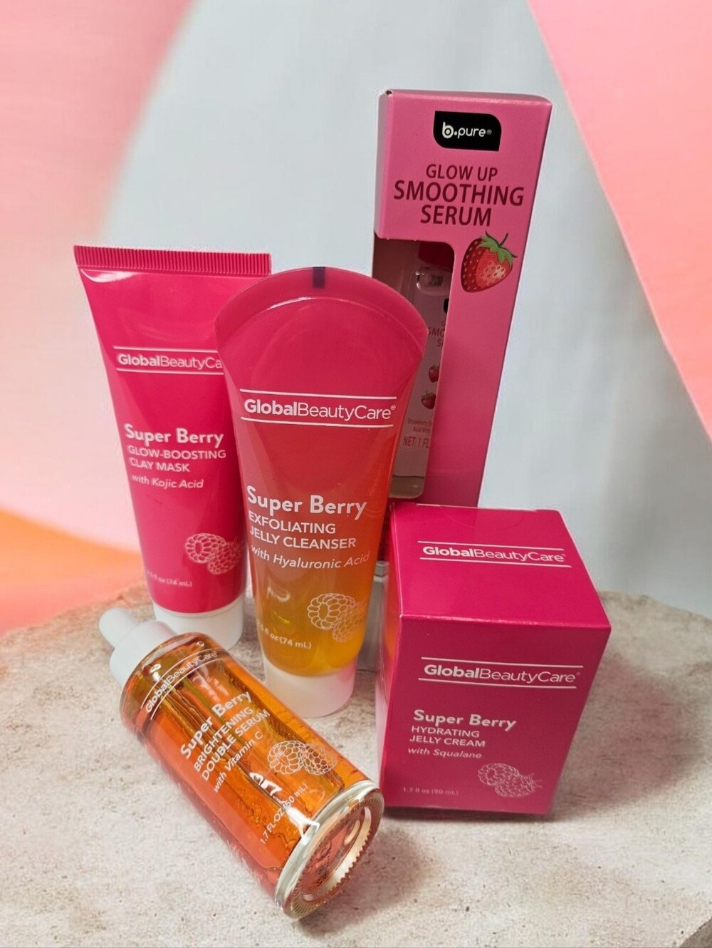 🍓 SUPER BERRY HYDRATING SKINCARE COLLECTION BY GLOBAL BEAUTY CARE 5 PC SET
